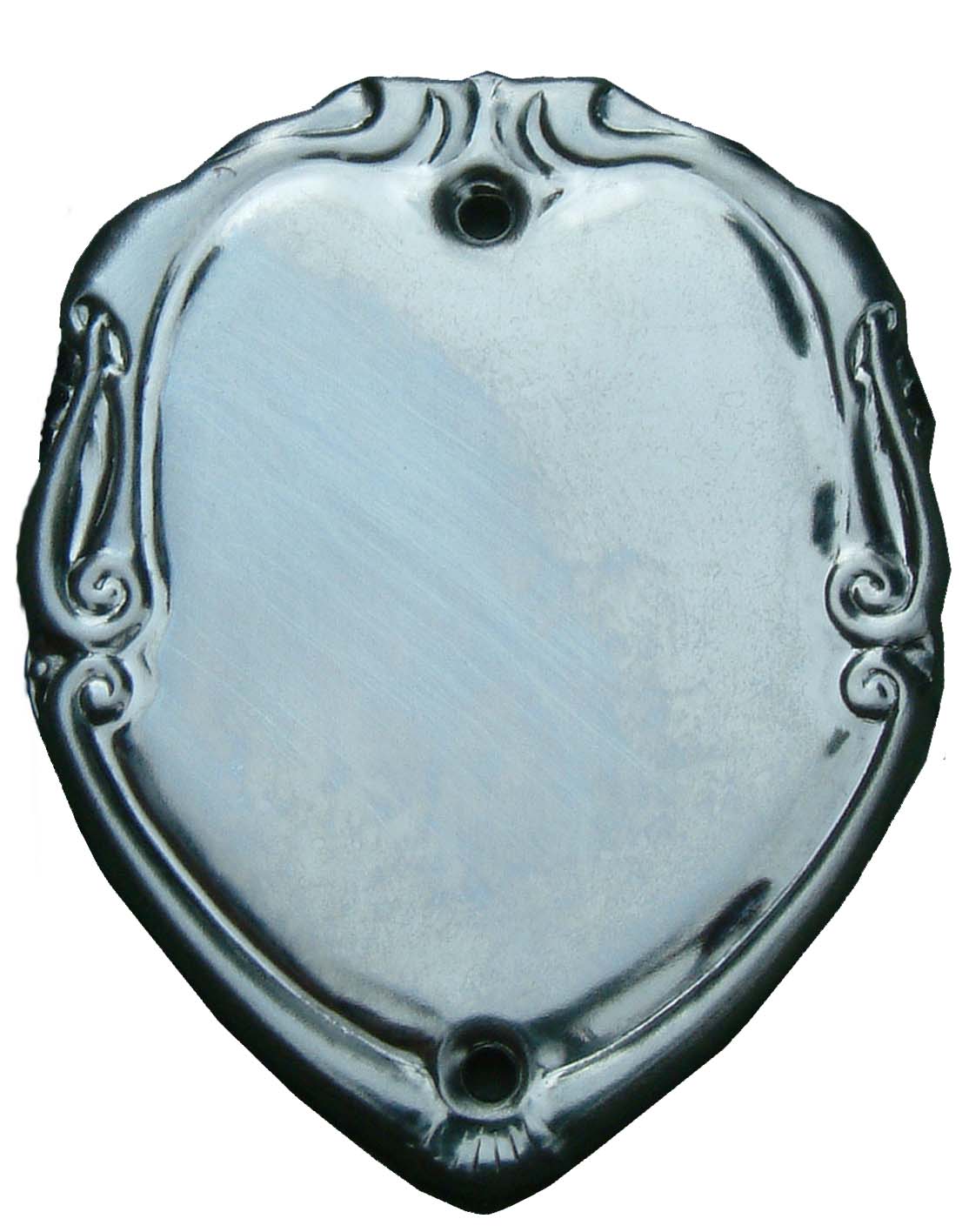 Trophy sheild engraving plate 40x 32mm silver plated